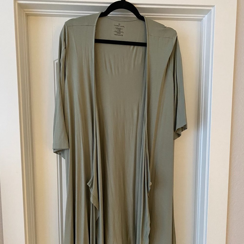 NEW Caden Lane Bamboo Maternity Robe Sage Green